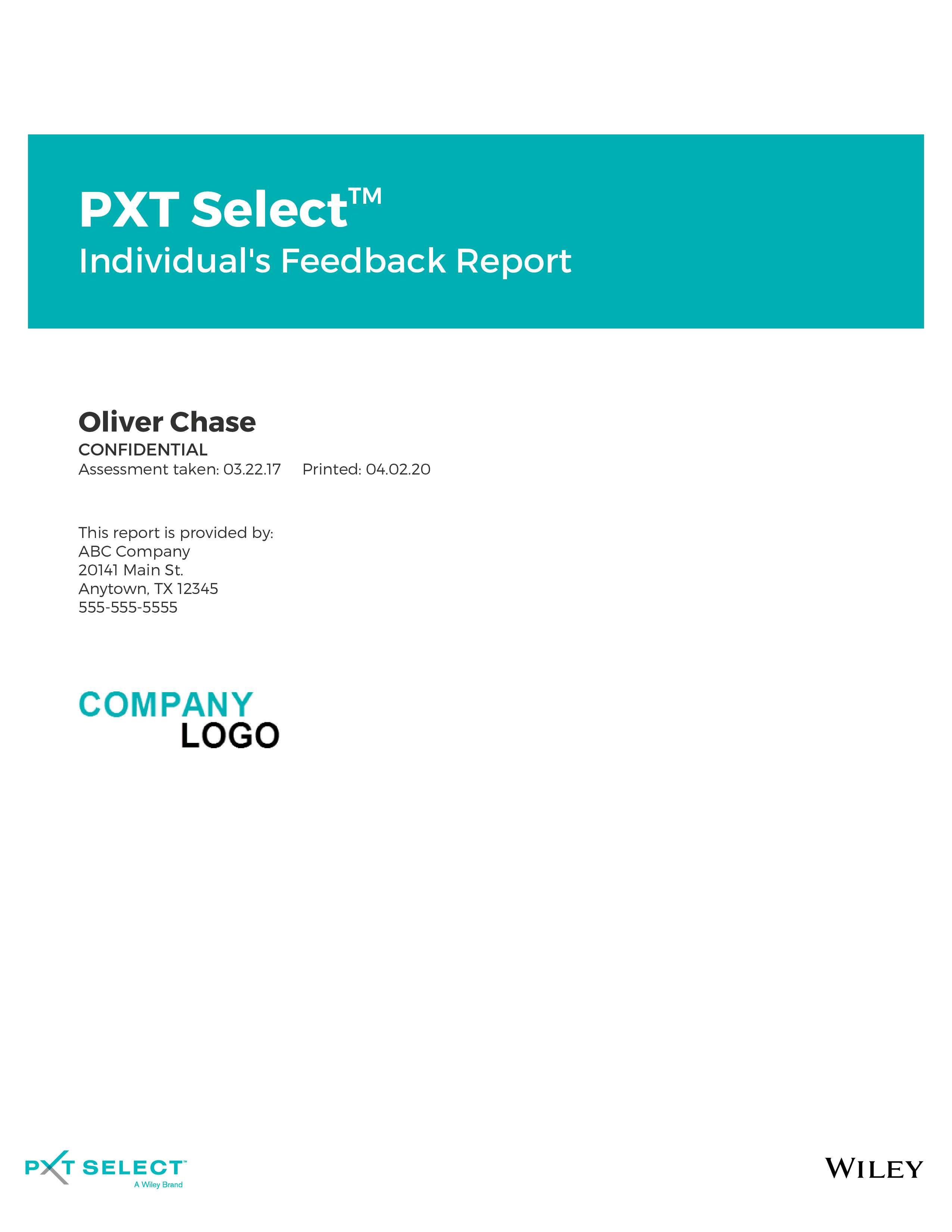 PXT Select Individual's Feedback Report November 2021 Image